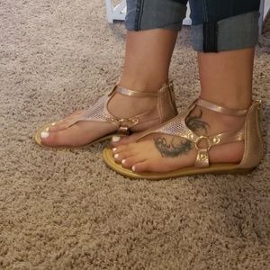 Rose gold sandals